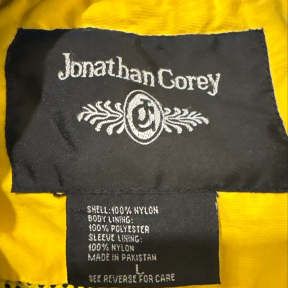 Jonathan Corey Black and Yellow Hooded Rain Camp Gear Jacket Parka - Picture 5 of 6